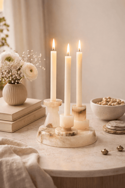 Vesperin Marble Candle Holder