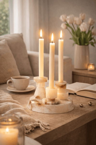 Vesperin Marble Candle Holder