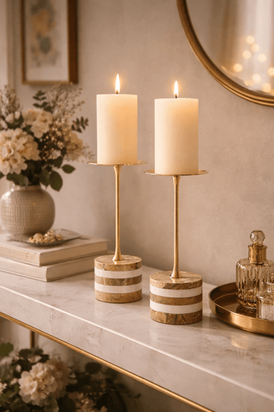 Nerinaya Marble Candle Holder