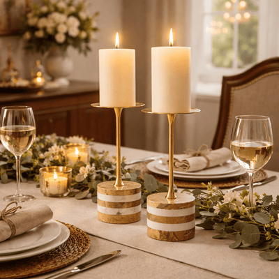 Nerinaya Marble Candle Holder