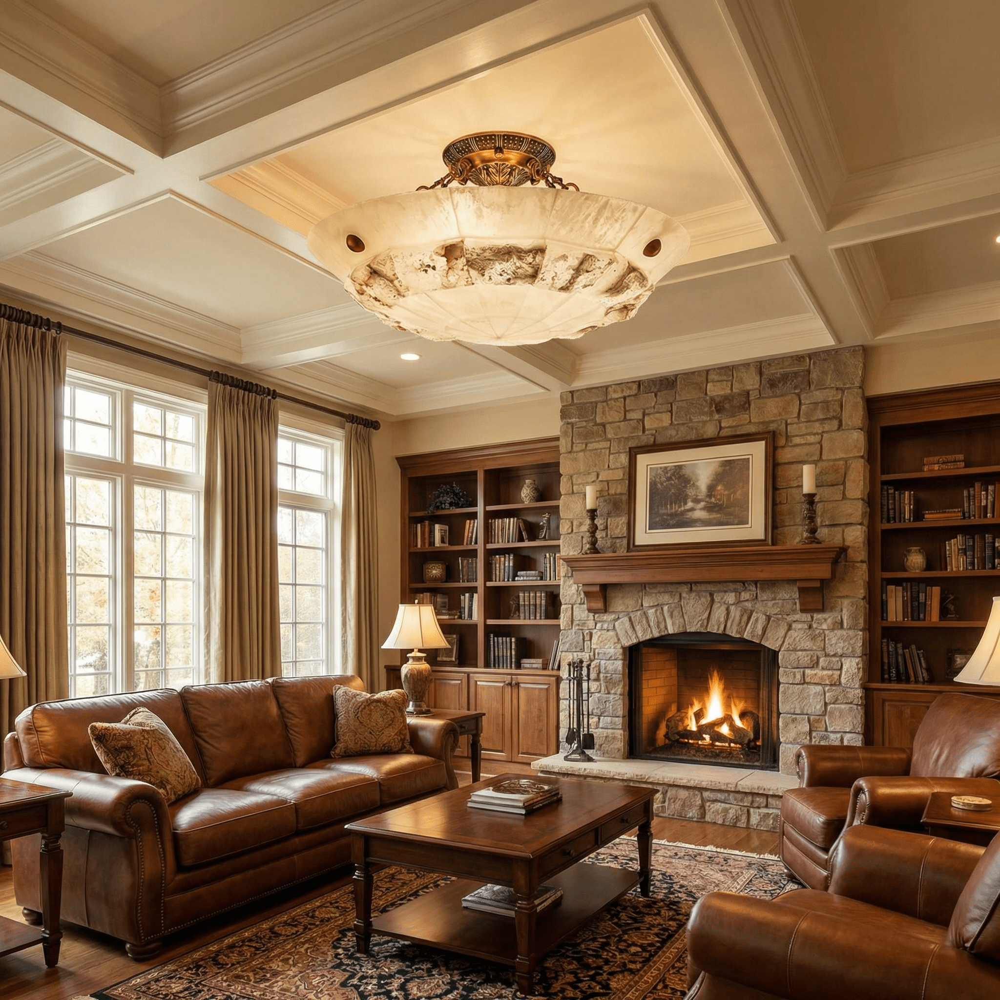 Dorevaux Alabaster Ceiling Light