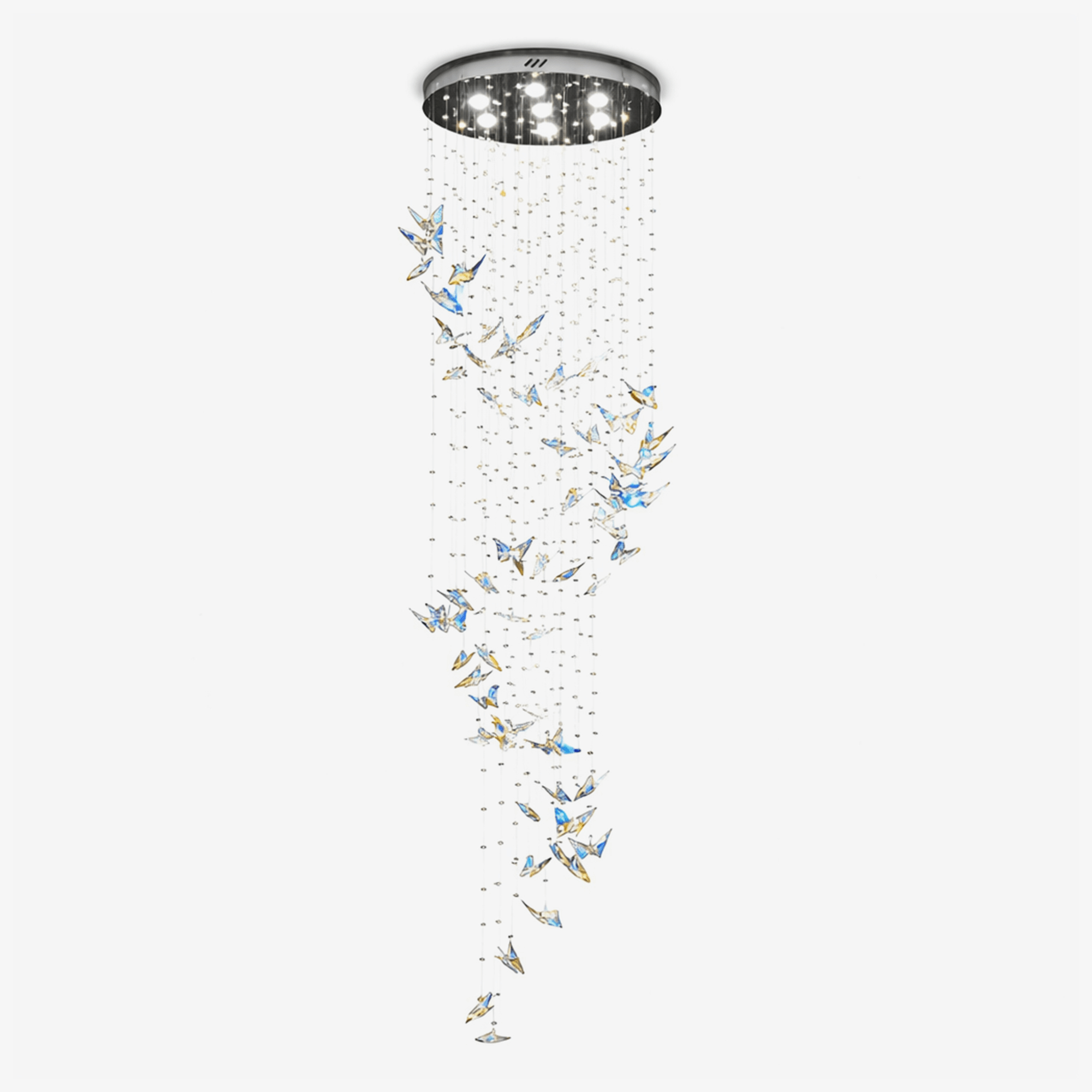 Volans Butterfly  Crystal Glass Chandelier