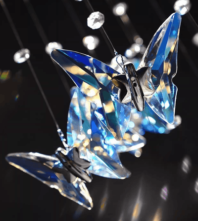 Volans Butterfly  Crystal Glass Chandelier