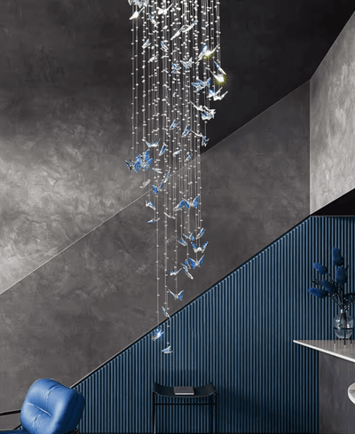 Volans Butterfly  Crystal Glass Chandelier