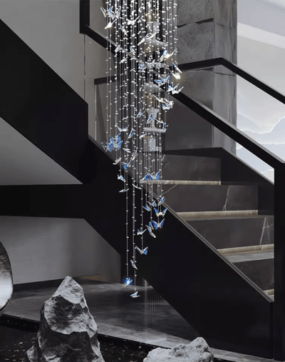 Volans Butterfly  Crystal Glass Chandelier