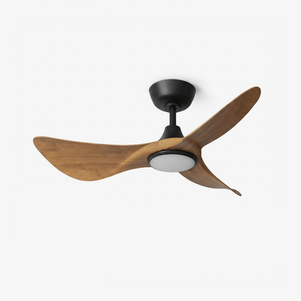 Riniaya Sculpted Wood Ceiling Fan Light