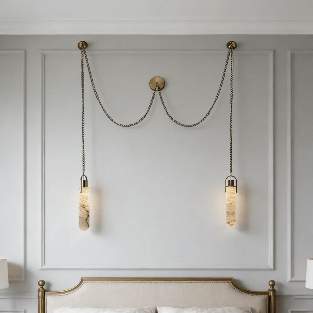 Alabaster Cylinder Cluster Chandelier