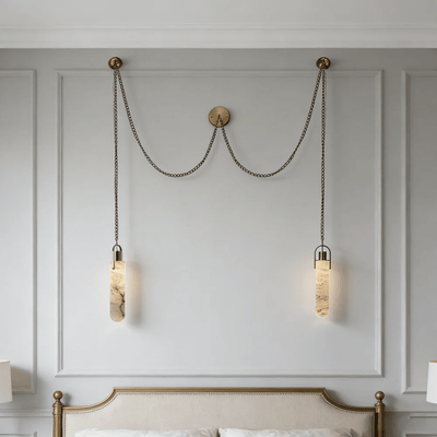 Alabaster Cylinder Cluster Chandelier