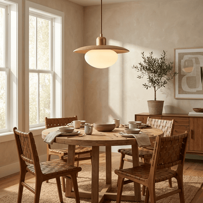 Solmere Alabaster Wood Pendant Lamp
