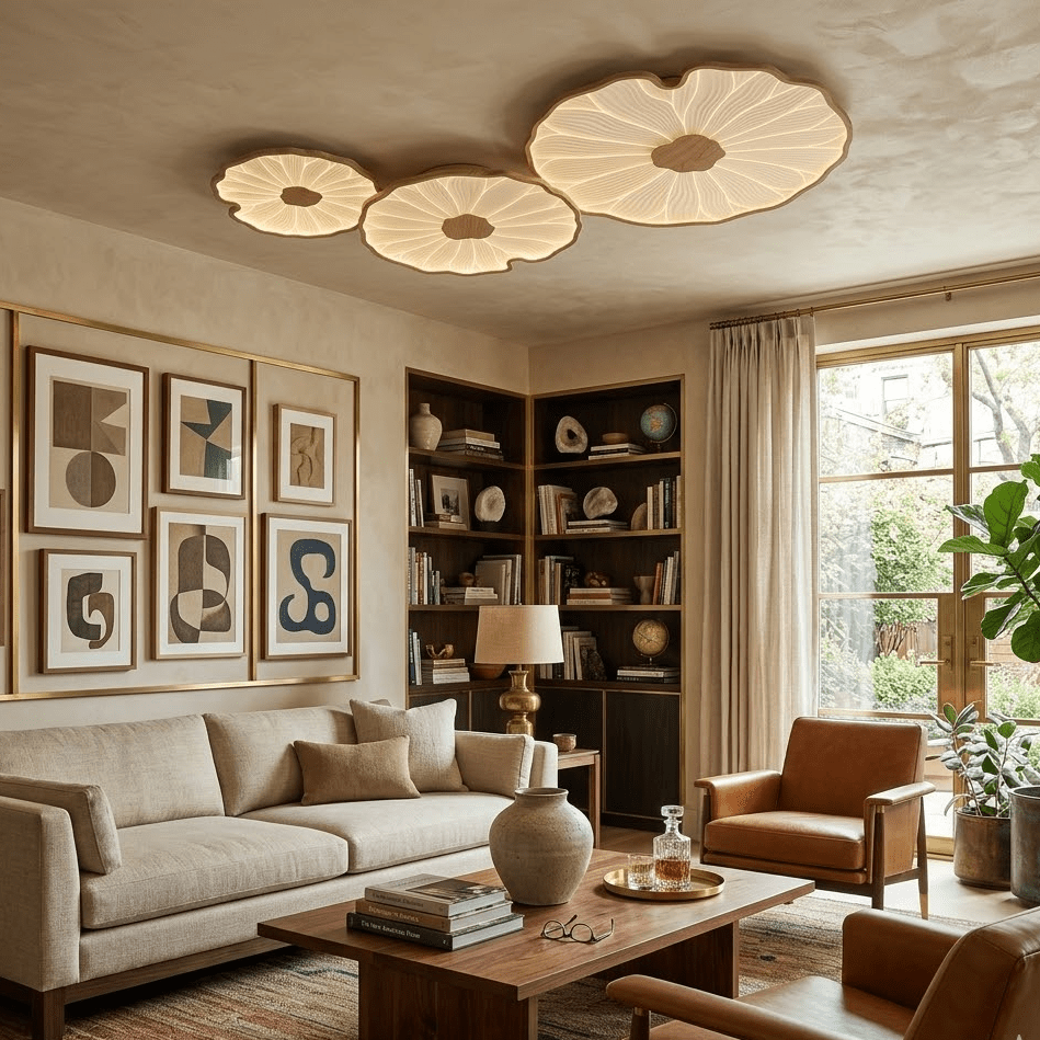 Miramere Lotus Leaf Acrylic Flush Mount Ceiling Light