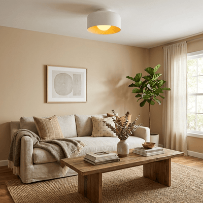 Clairbrook Wood Round Flush Mount Ceiling Light