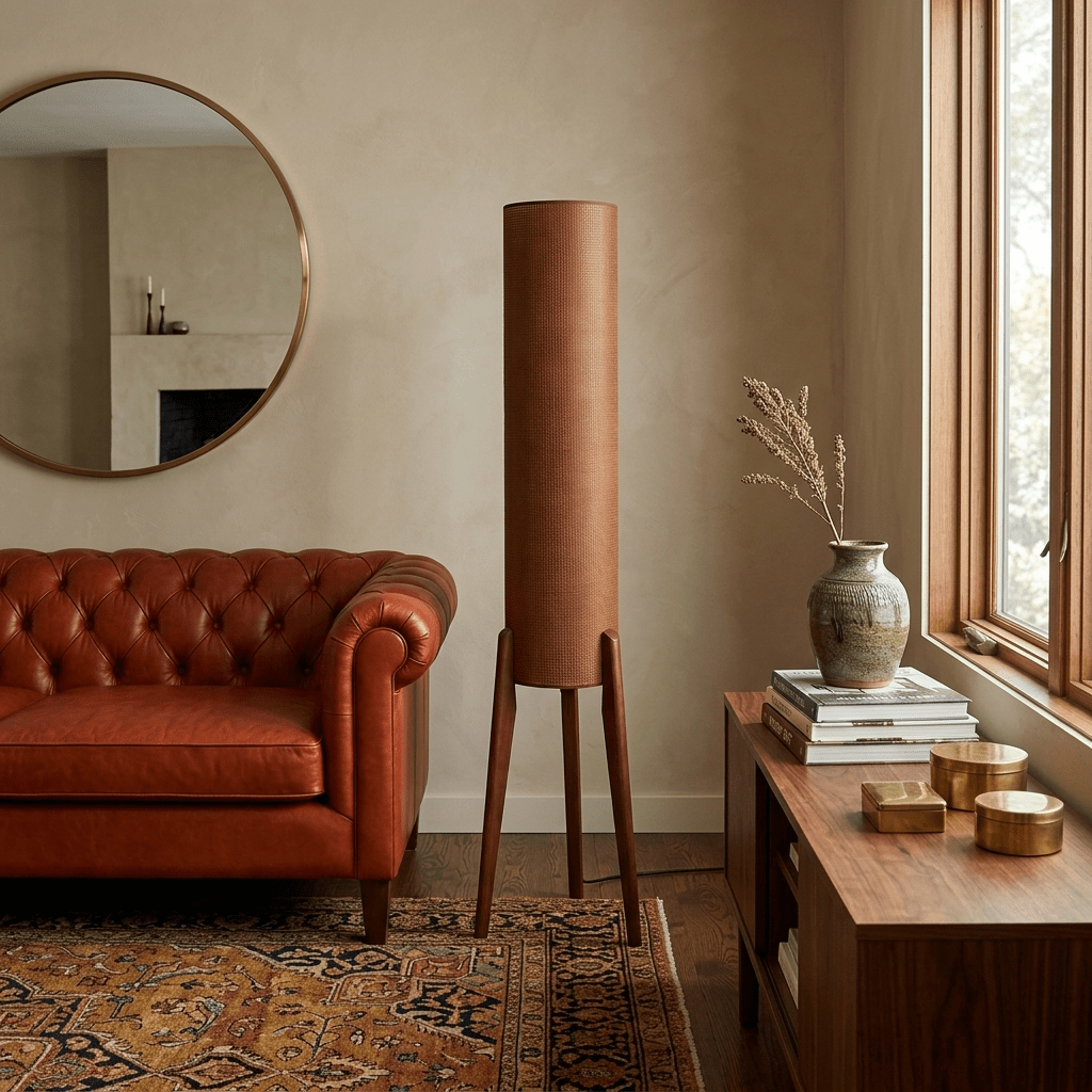 Selmont Terra Ink Column Floor Lamp