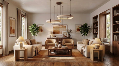 Celestial Orbit Travertine Ring Chandelier