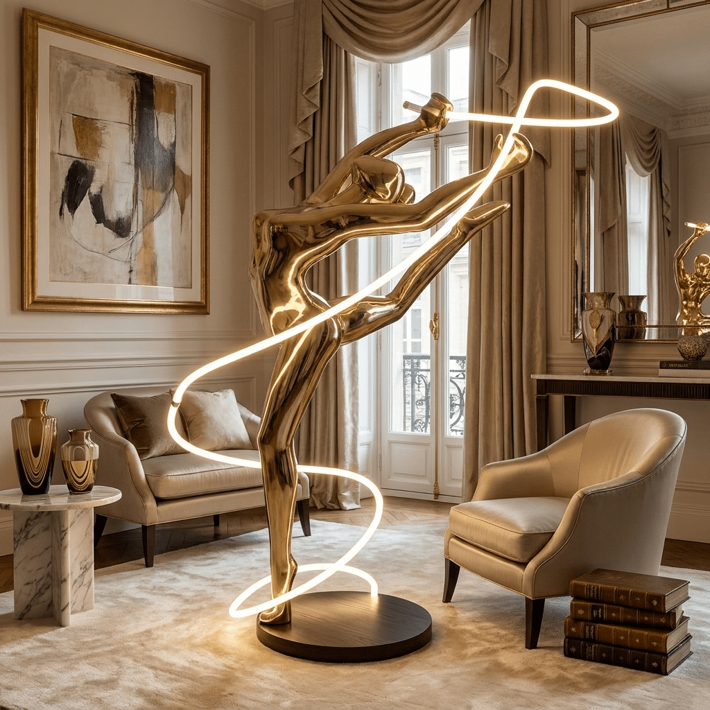 Elaeline Ribbon Dancer Floor Lamp