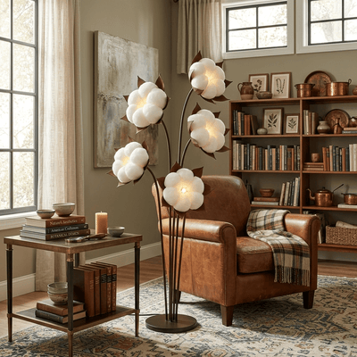 Sylvianne Green Blossom Floor Lamp
