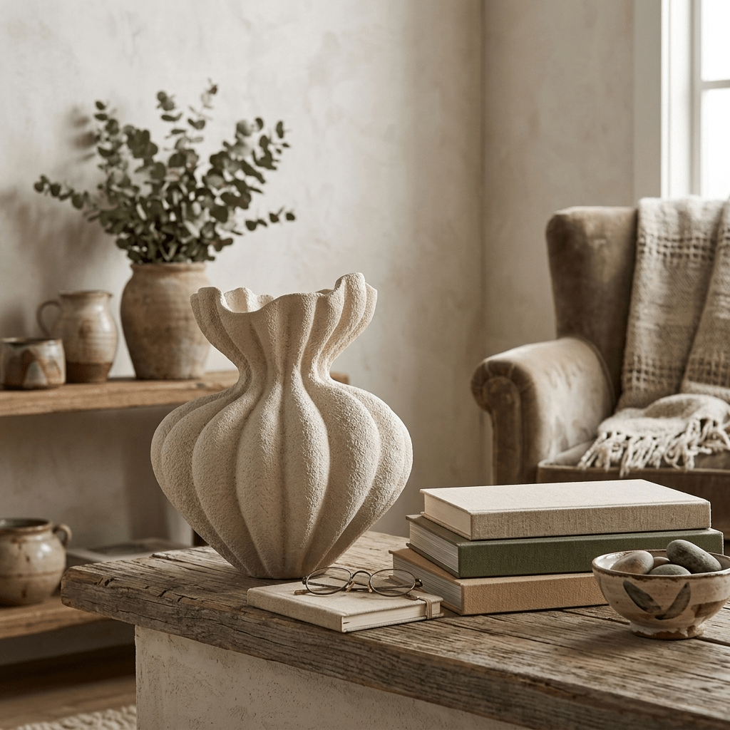 Fluted Bloom Ceramic Vase