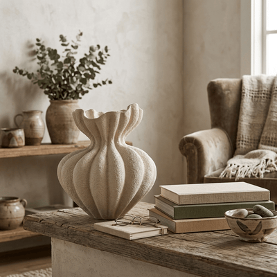 Fluted Bloom Ceramic Vase