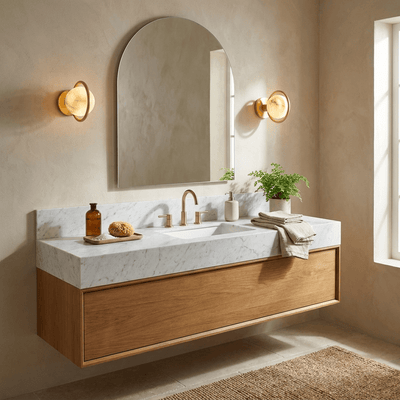 Alberira Ring Alabaster Wall Lamp