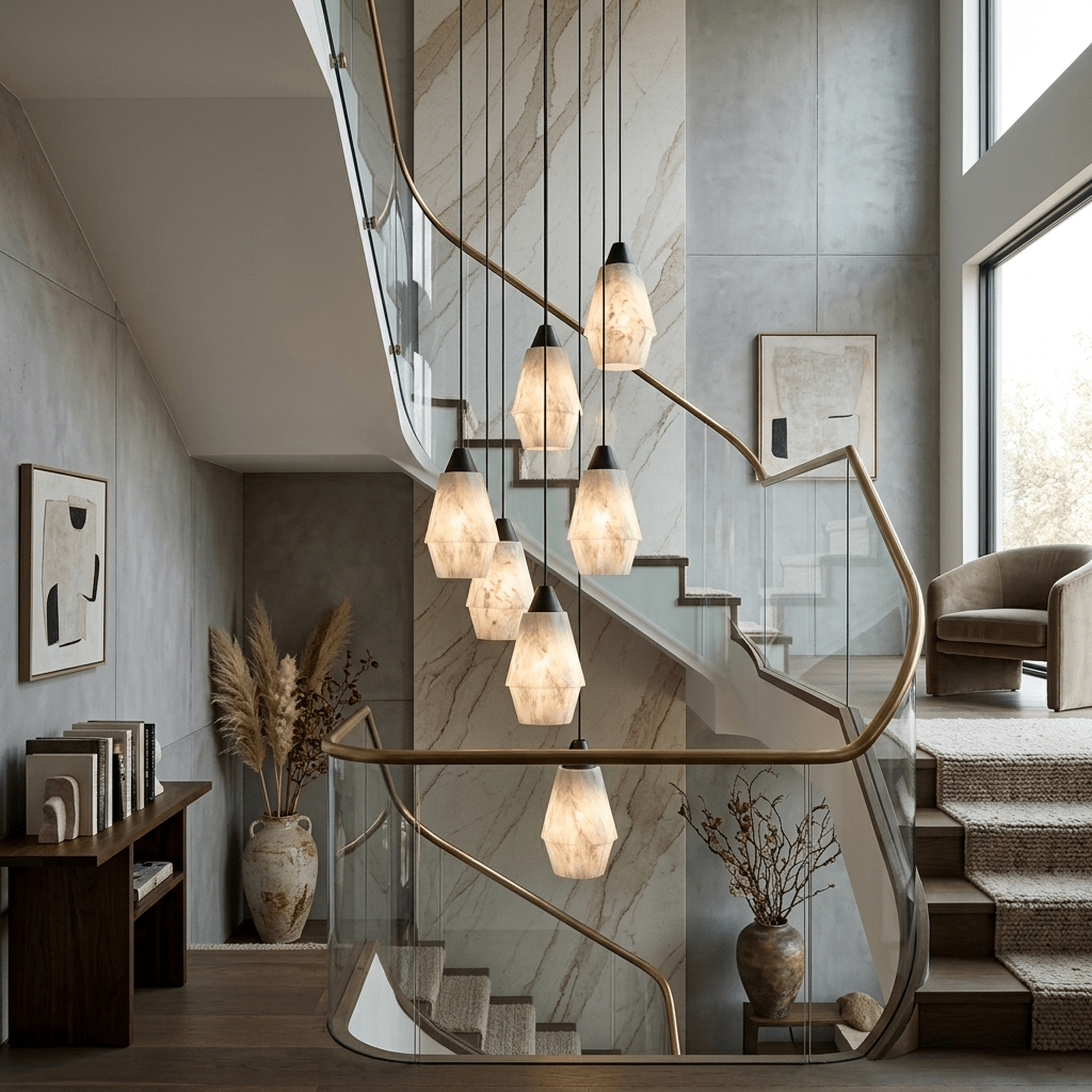 Aurevin Alabaster Cluster Chandelier