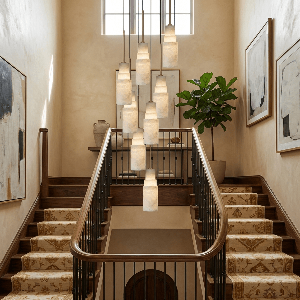 Eirelira Alabaster Cluster Chandelier