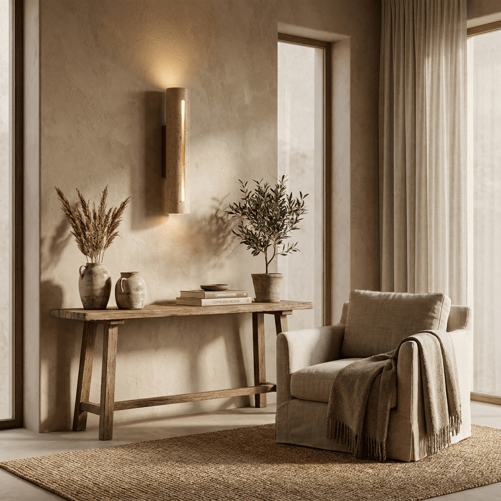 Orvane Travertine Wall Sconce