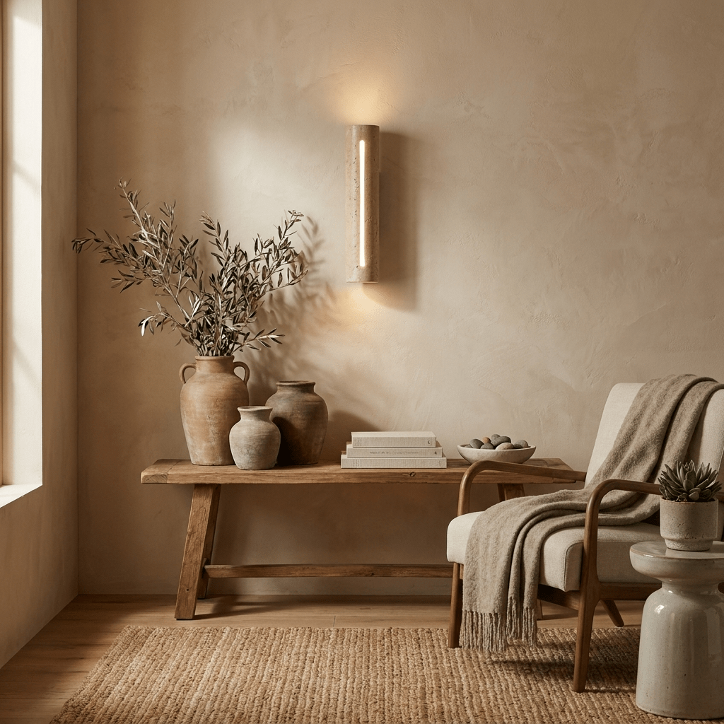 Orvane Travertine Wall Sconce