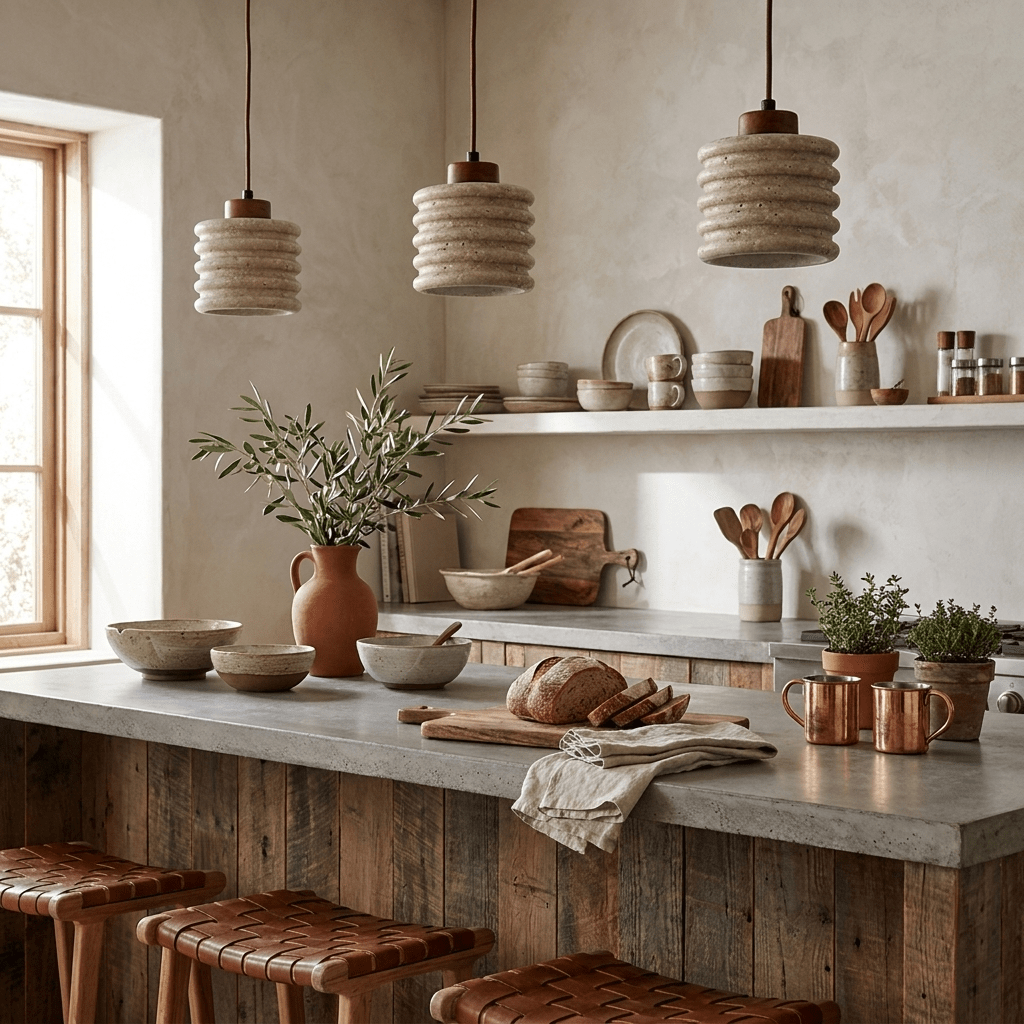 Nerovan Travertine Pendant Light