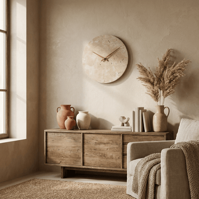 Dial Travertine Sconce