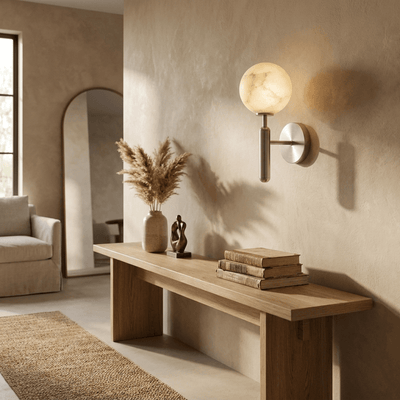 Globe Alabaster Wall Sconce