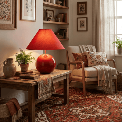 Rubienne Red Ceramic Table Lamp