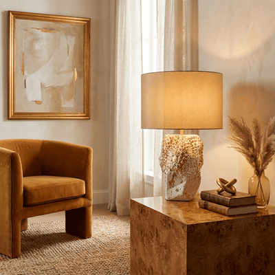 Ostreya Coral-Texture Ceramic Table Lamp