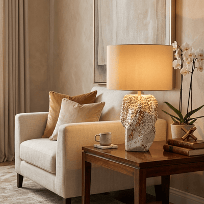 Ostreya Coral-Texture Ceramic Table Lamp