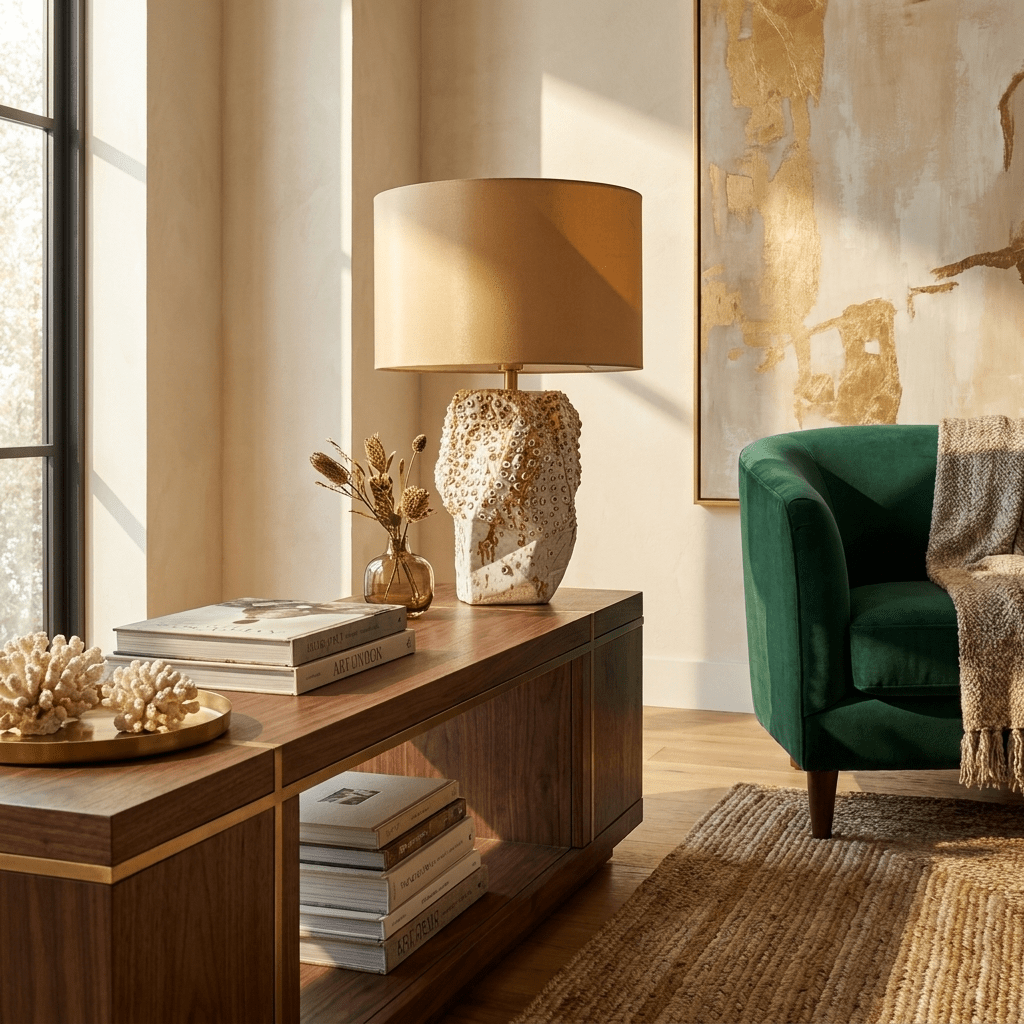Ostreya Coral-Texture Ceramic Table Lamp