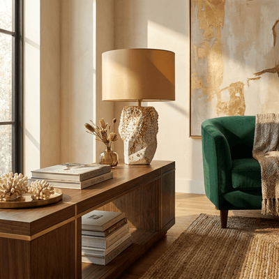 Ostreya Coral-Texture Ceramic Table Lamp