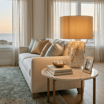 Ostreya Coral-Texture Ceramic Table Lamp
