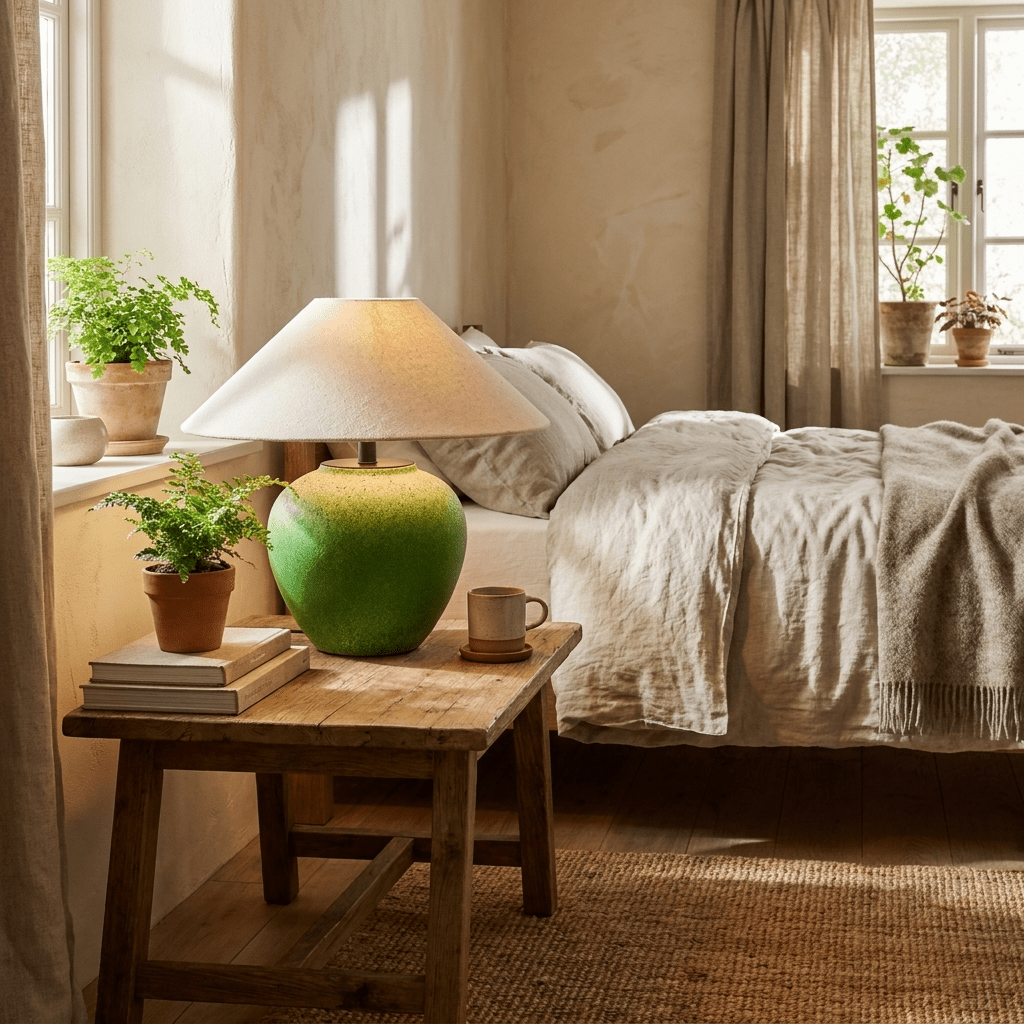 Verlena Green Ceramic Table Lamp