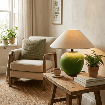 Verlena Green Ceramic Table Lamp