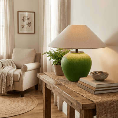 Verlena Green Ceramic Table Lamp
