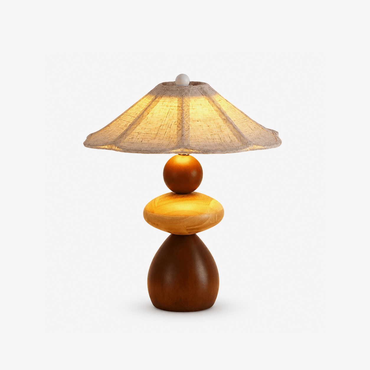 Sylvona Wood Pebble Table Lamp