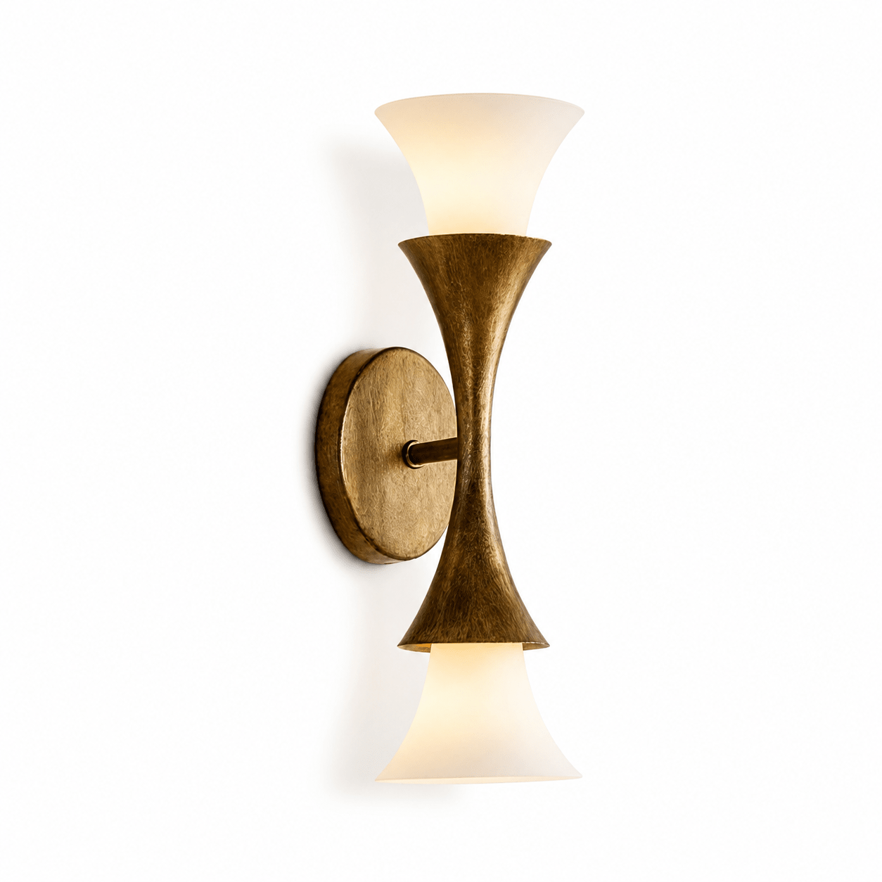 Solalette Brass Double Cone Wall Sconce