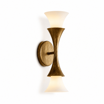 Solalette Brass Double Cone Wall Sconce