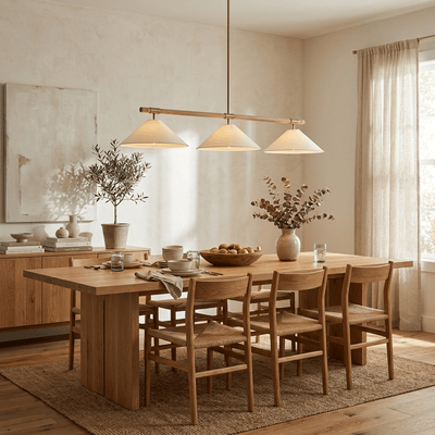 Linen Cone Linear Chandelier