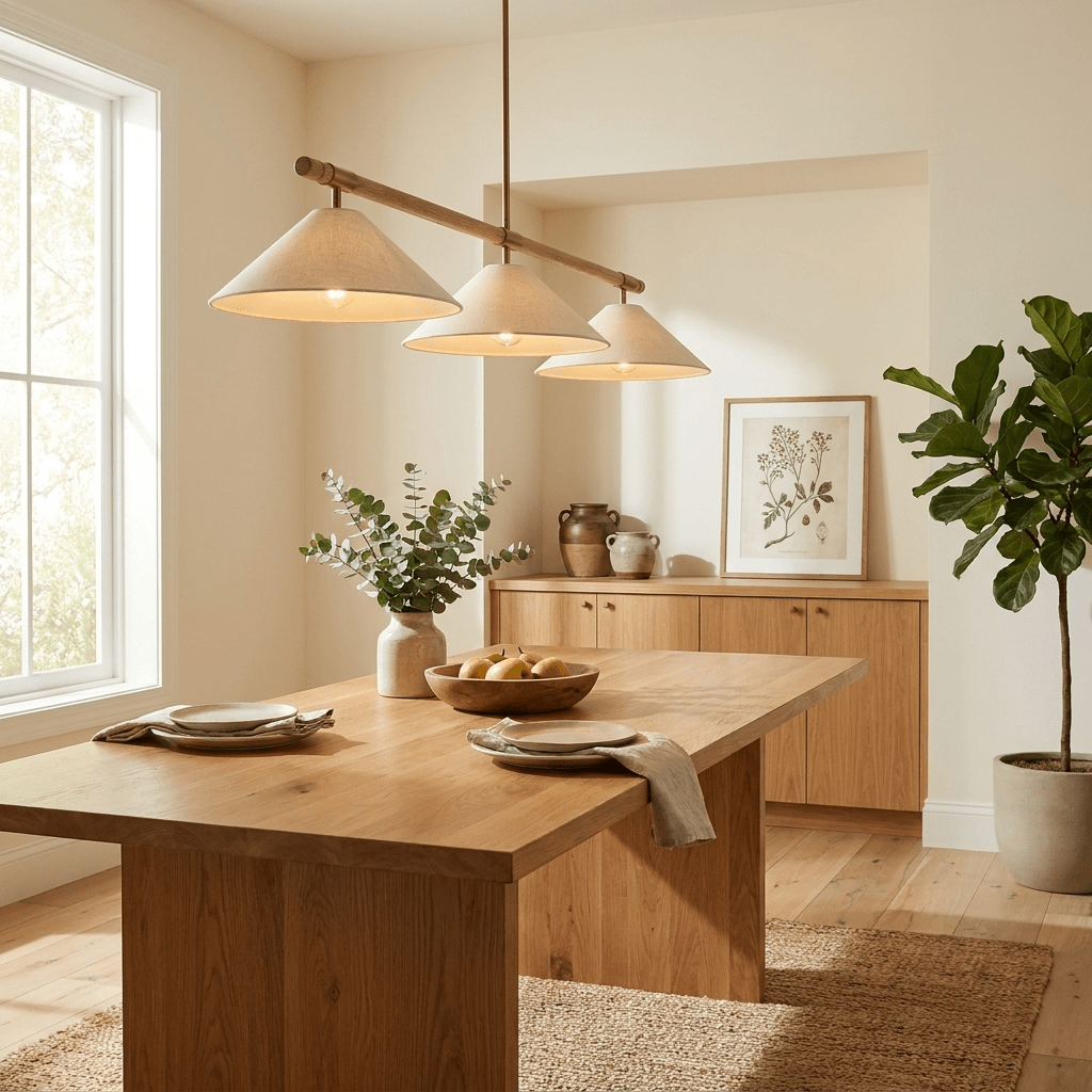 Linen Cone Linear Chandelier