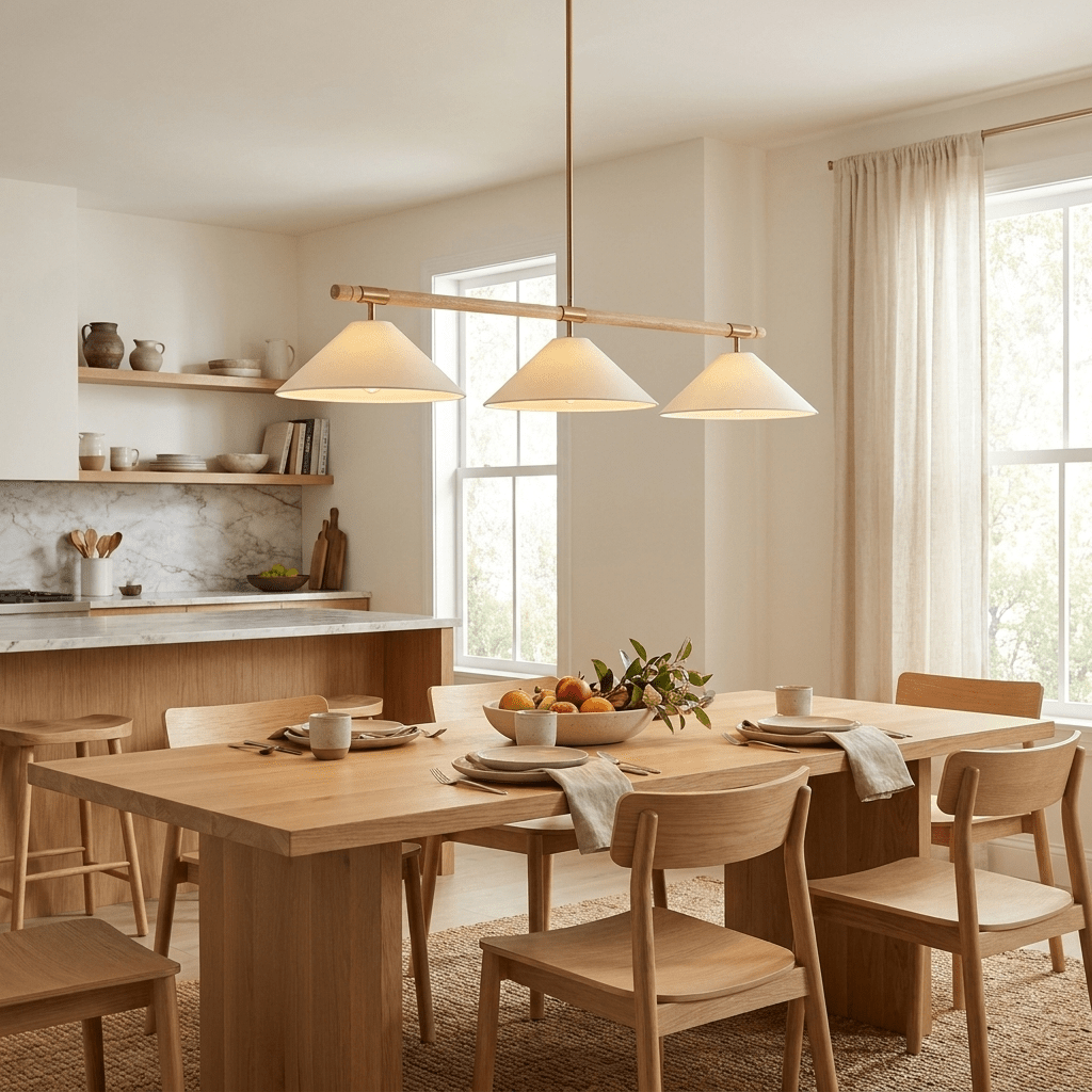 Linen Cone Linear Chandelier