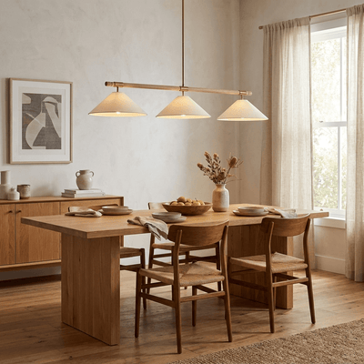 Linen Cone Linear Chandelier
