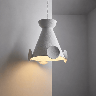 Sculptural Plaster Cone Pendant Lamp