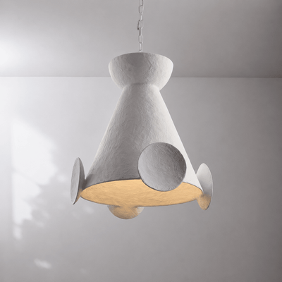 Sculptural Plaster Cone Pendant Lamp