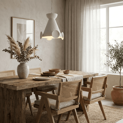 Sculptural Plaster Cone Pendant Lamp
