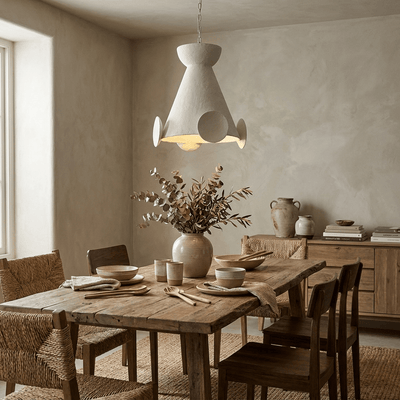 Sculptural Plaster Cone Pendant Lamp
