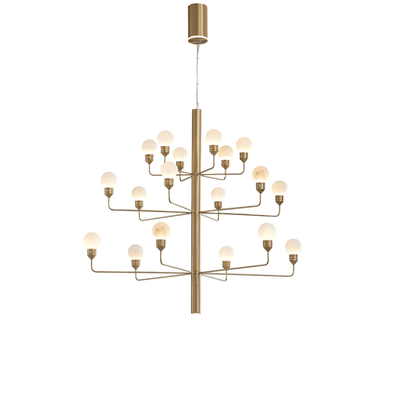 Alberaine Tiered Alabaster Globe Chandelier